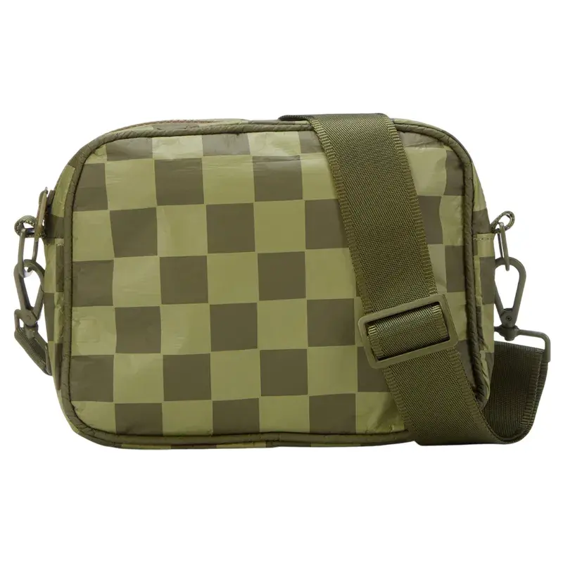 Olivengrøn Tyvek crossbody-taske med justerbar rem